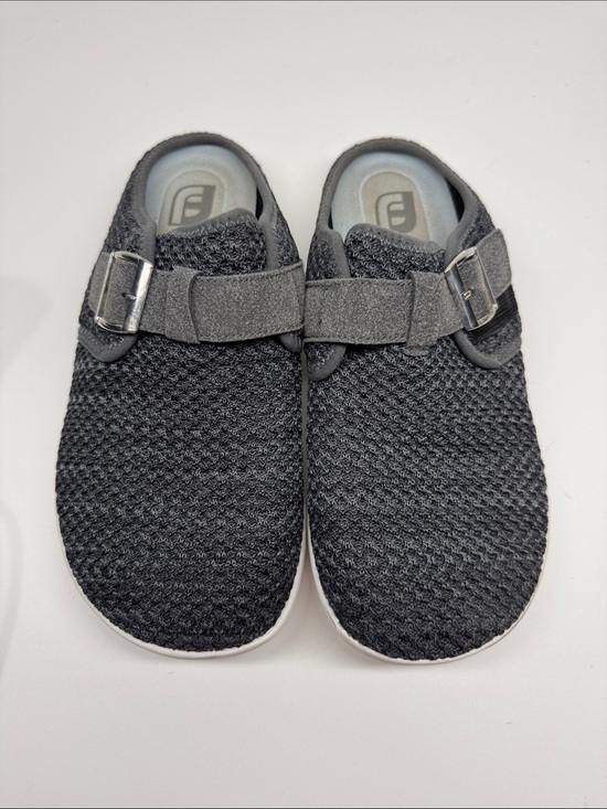 FootJoy Shoes - FootJoy Womens Dark Gray Knit Slip-On Mules Buckle Strap Shoes Size 9.5